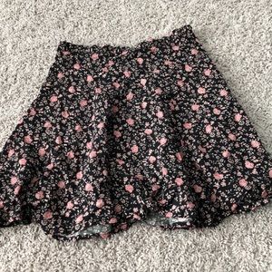 Cute black & pink floral skirt